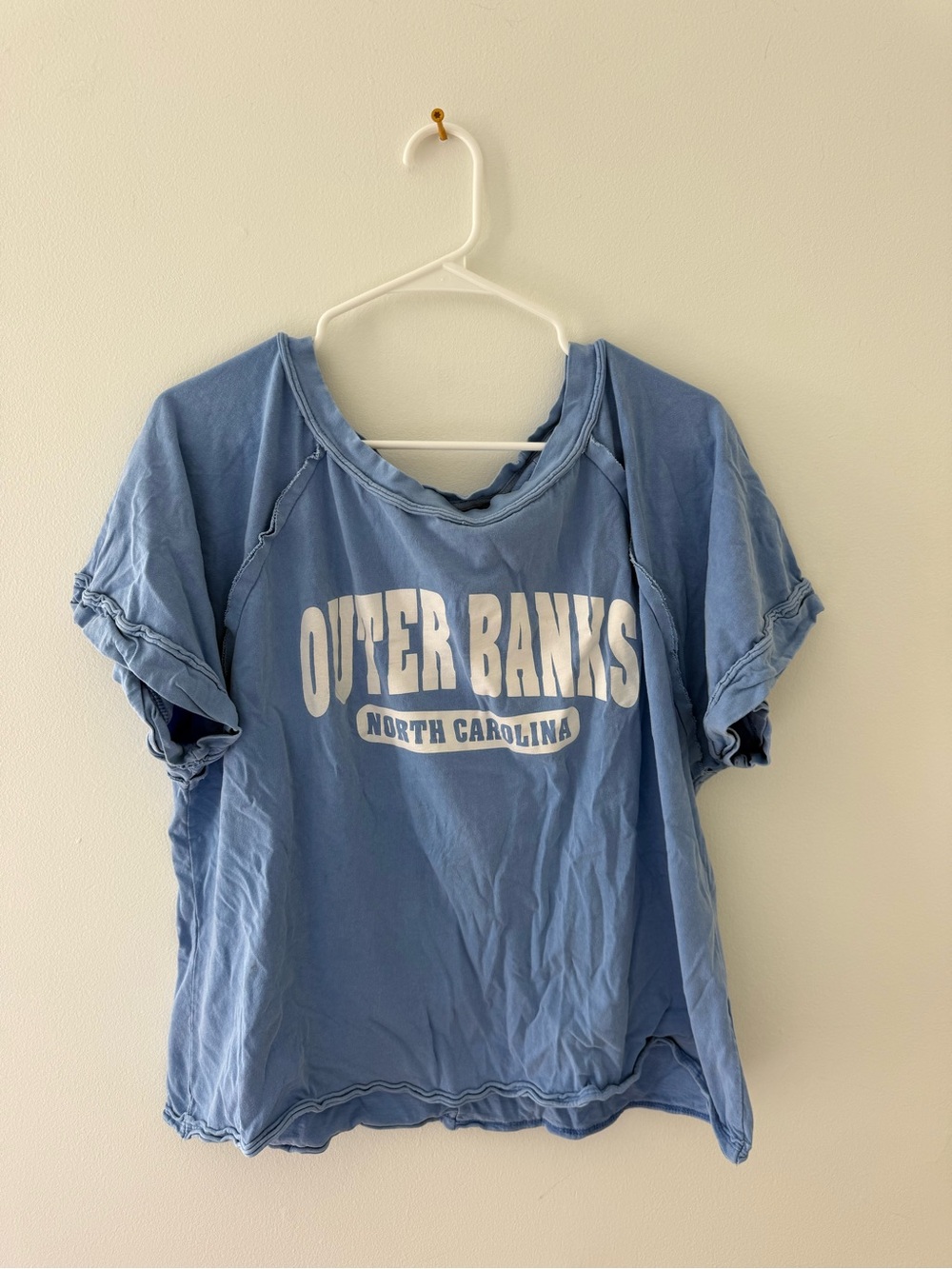 Outer Banks North Carolina Blue Graphic Tee- Oversized Style